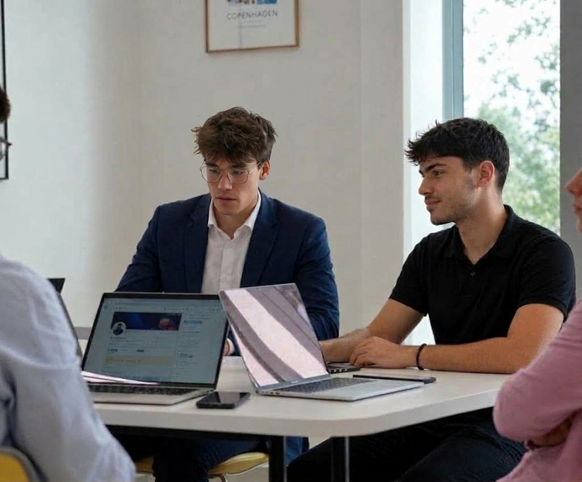 Gabriel et Oscar, fondateurs de Croisia, en réunion de travail
